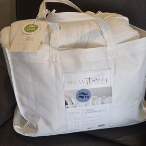 Dream Stories White Twin/Twin XL Comforter Set New 3 Pieces 68”x90”
